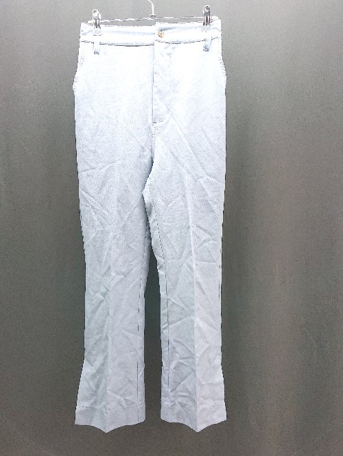 ◇ W CLOSET センタープレス 裾スリット ポリエステル生地 無地 シンプル スラックス サイズM ブルー レディース E 【中古】