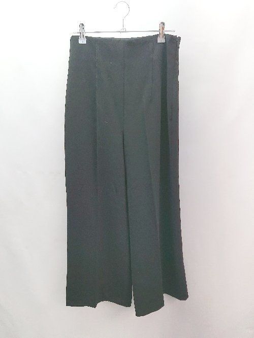 ◇ ZARA ザラ センタープレス サイドジップ 無地 ワイド パンツ サイズS ブラック レディース E 【中古】