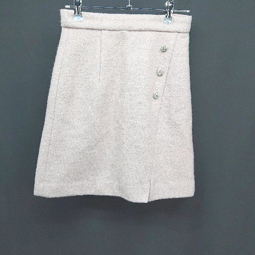 ◇ PROPORTION BODY DRESSING ビジュー キラキラ バックファスナー 上品 ミニ 台形 スカート サイズ1 ピンク レディース E 【中古】