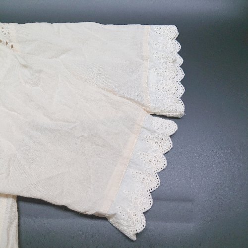 ◇ ABITOKYO アビトーキョー レース コットン 薄手 可愛い 半袖 ブラウス サイズF アイボリー レディース E 【中古】(4)