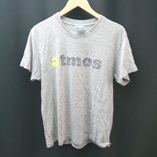 ◇ atmos アトモス クルーネック 文字ロゴ スポーツ 半袖 Tシャツ サイズM グレー系 メンズ E 【中古】