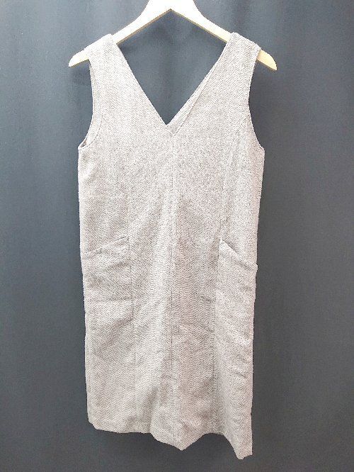 ◇ URBAN RESEARCH アーバンリサーチ 裏地あり スリット Vネック ひざ丈 ワンピース サイズFree ブラウ..