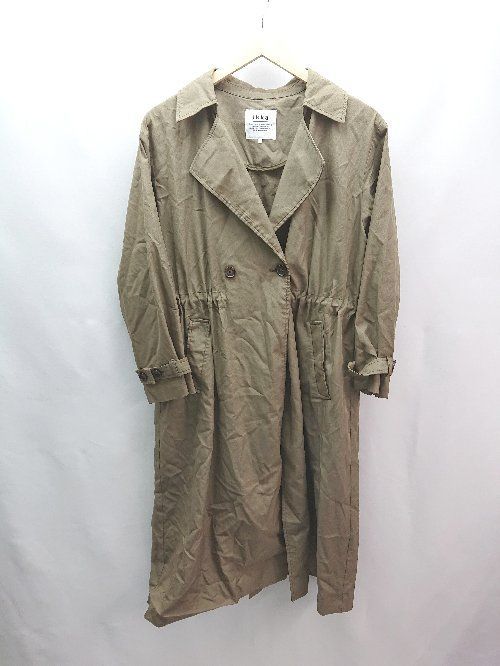 ◇ ikka イッカ 大人カジュアル ウエストゴム ロング丈 ワンピース サイズM カーキ レディース E 【中古】