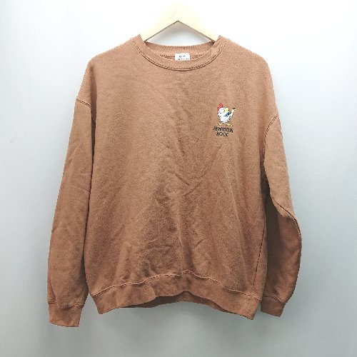 ◇ coen クルーネック シンプル ブランドロゴ ブランドネーム 長袖 セーター サイズXL ブラウン レディース メンズ E 【中古】