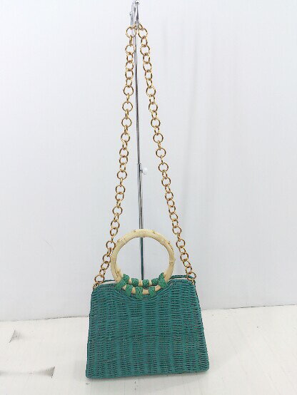 ◇ ZARA ザラ 2WAY コンパクトサイズ 夏物 ハンド ショルダーバッグ グリーン系 レディース E 【中古】