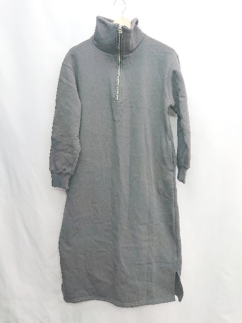 ◇ ⊇ coen コーエン 裏起毛 長袖 ロング ワンピース サイズF グレー レディース E 【中古】