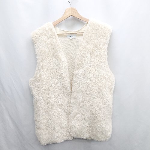 ◇ ⊇ MONO-MART モノマート ボア 袖なし ベスト サイズF アイボリー レディース E 【中古】