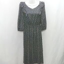 ◇ ⊂ JILL STUART ジル スチュアート 総柄 七分袖 膝下丈 ワンピース サイズF ブラック系 レディース E 【中古】