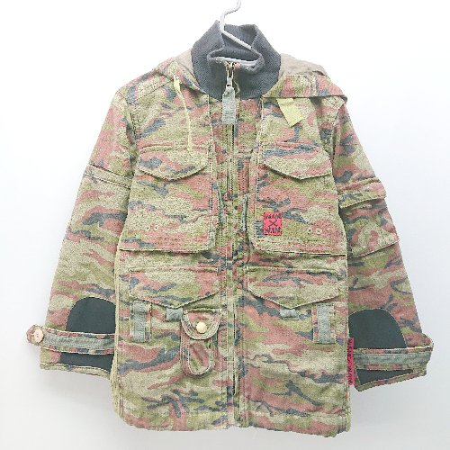 ◇ WAMWAM ワムワム 迷彩柄 マルチポケット かっこいい ジャケット 長袖 アウター サイズ110 マルチ メンズ E 【中古】