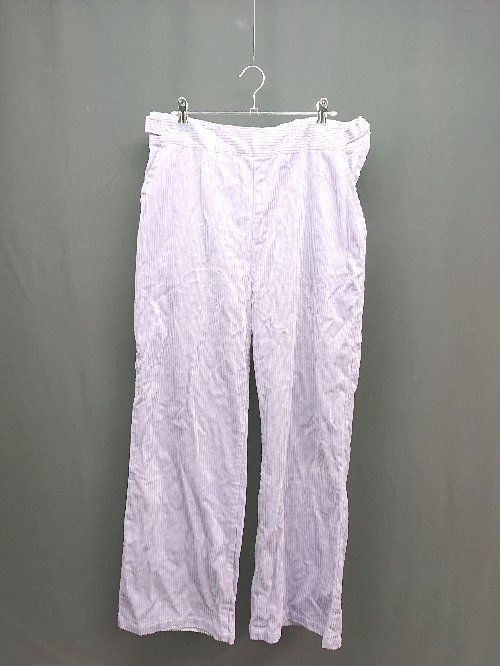 ◇ MEDE19F フロントボタン ワイドタイプ フロントジッパーフライ パンツ サイズLL パープル レディース E 【中古】