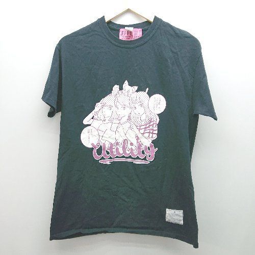 ◇ EFFETONCHANSTREET クルーネック イラスト 半袖 Tシャツ サイズM ブラック レディース E 【中古】