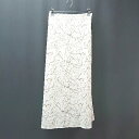 ◇ natural couture 花柄 総柄 バックウエストゴム ロング フレア スカート 表記なし ホワイト レディース E 【中古】(4)