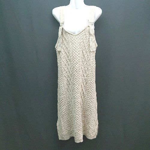 ◇ Gleam 肩調節 ケーブル 起毛 ストレッチ スリット ノースリーブ ひざ丈 ワンピース サイズF ブラウン系 レディース E 【中古】 ◇ Gleam 肩調節 ケーブル 起毛 ストレッチ スリット ノースリーブ ひざ丈 ワンピース サイズF ブラウン系 レディース E 【中古】