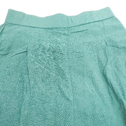 ◇ GLOBALWORK グローバルワーク フレア ワイド 麻混 ウエストゴム ポケット パンツ サイズL グリーン レディース E 【中古】