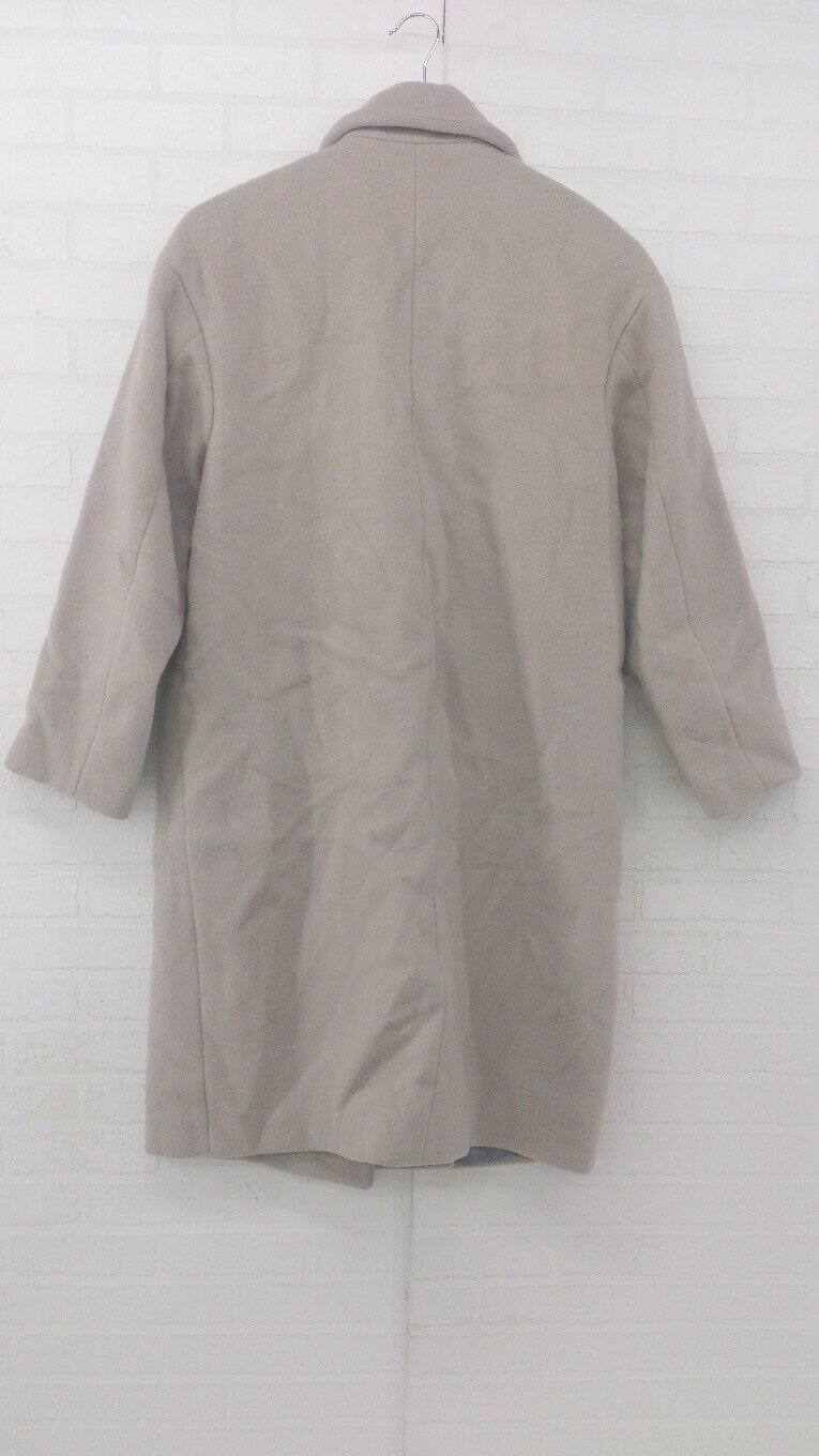 ◇ green label relaxing 通勤 OL シンプル 無地 ウール混 長袖 チェスター コート サイズ38 グレー系 レディース P 【中古】