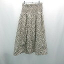 ◇ ◎ AuieF‘ アウィ ダルメシアン柄 ウエストゴム 綺麗め 上品 ロング フレア スカート サイズ38 ベージュ レディース E 【中古】
