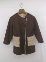 ◇ B:MING by BEAMS キッズ 子供服 秋冬 長袖 ノーカラー ムートンコート サイズ130 ダークブラウン レディース P 【中古】(4)