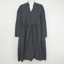 ◇ merlot メルロー 大人ガーリー シンプル 長袖 膝下丈 ワンピース ブラック レディース P 【中古】