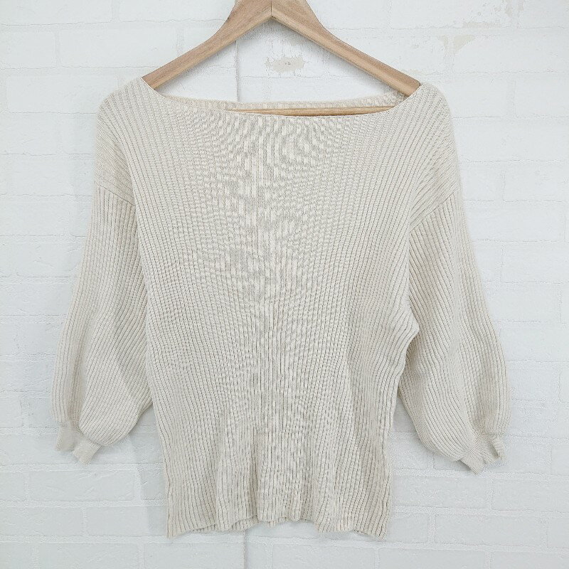 ◇ pattern torso antiqua アンティカ コットン ニット ボートネック 長袖 リブ セーター サイズL ベー..