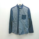◇ CIAOPANIC TYPY アシンメトリー ポケット カジュアル おしゃれ 長袖 シャツ サイズM ネイビー メンズ E 【中古】