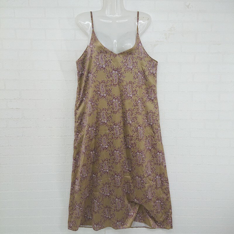 ◇ CIAOPANIC TYPY ペイズリー柄 スリット キャミソール ロング ワンピース サイズF カーキ ボルドー レ..