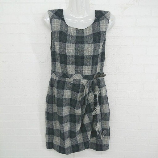 ◇ Max Mara チェック オーティエス ノースリーブ 膝下丈 タイトワンピース サイズ36 グレーネイビー レディース E 【中古】 ◇ Max Mara チェック オーティエス ノースリーブ 膝下丈 タイトワンピース サイズ36 グレーネイビー レディース E 【中古】