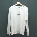 ◇ TOY MACHINE ブランドロゴ バックプリント 刺繡 長袖 トレーナー サイズL ホワイト/ブラック メンズ レディース E 【中古】