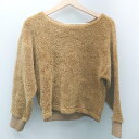 ◇ BAYFLOW ベイフロー ファー生地 モコモコ ふわふわ 袖ゴム シンプル 長袖 ニット サイズ3 ブラウン レディース E 【中古】