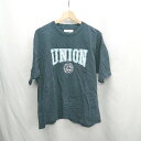◇ ⊂ Discoat ディスコート 英字プリント 半袖 Tシャツ サイズF ネイビー メンズ E 【中古】