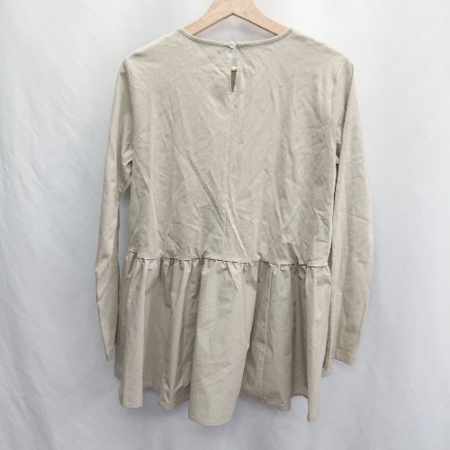 ◇ ⊇◎ ●未使用● OPAQUE.CLIP オペーク ドット クリップ 長袖 チュニック サイズM グレージュ系 レディース E 【中古】