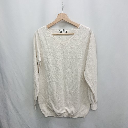 ◇ ⊂ antiqua アンティカ Vネック 長袖 ニット セーター サイズL アイボリー レディース E 【中古】