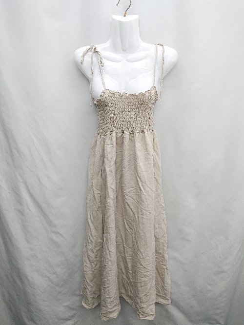 ◇ ⊂ flower フラワー ロング丈 ワンピース サイズF ベージュ系 レディース E 【中古】