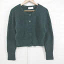 ◇ LOWRYS FARM ローリーズファーム ふわふわ 大人女子 長袖 ニット カーディガン サイズM グリーン レディース E 【中古】(4)