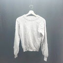 ◇ MAJESTIC LEGON モックネック ケーブル レース パール 刺繡 オシャレ 長袖 ニット サイズM パープル系 レディース E 【中...
