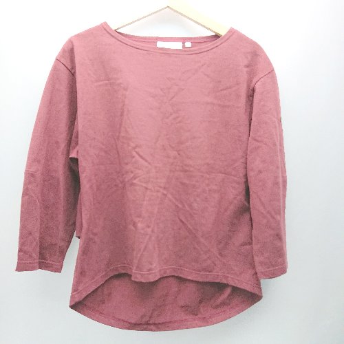 ◇ kha:ki カーキ クルーネック 無地 シンプル 七分袖 Tシャツ サイズ1 ワインレッド レディース E 【中古】 ◇ kha:ki カーキ クルーネック 無地 シンプル 七分袖 Tシャツ サイズ1 ワインレッド レディース E 【中古】