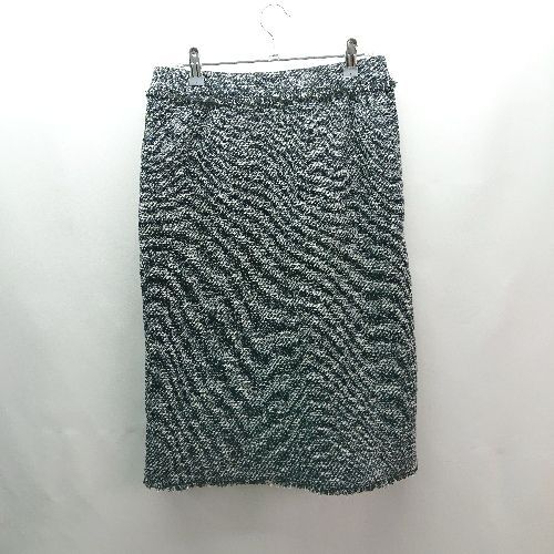 ◇ ROPE' PICNIC フリンジ ラメ感 スリット バックファスナー ひざ丈 タイト スカート サイズ40 ブラック系 レディース E 【中古】