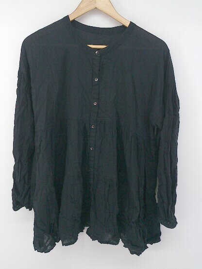 ◇ URBAN RESEARCH Sonny Label バンドカラー 涼しげ 長袖 シャツ ブラウス サイズF ネイビー レディース P 【中古】