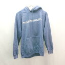 ◇ muah muah 文字入り カジュアル ゆったりシルエット 長袖 パーカー サイズF ブルー レディース E 【中古】