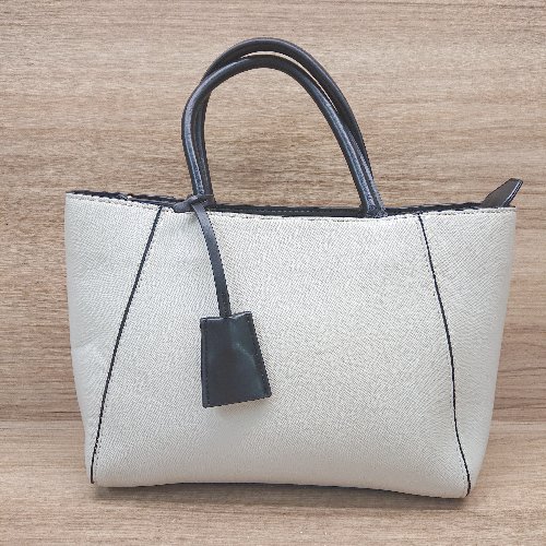 ◇ ◎ ZARA BASIC カジュアル シンプル 通勤 オフィス キーリング トートバック アイボリー レディース E..