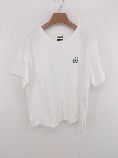 ◇ converse stars × SCREENSTARS ワンポイント刺繍 半袖 Tシャツ カットソー サイズF ホワイト レディース メンズ P 【中古】