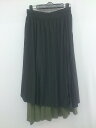 ◇ 179/WG NICOLE CLUB ウエストゴム レイヤード ロング プリーツ スカート サイズ38 ブラック カーキ レディース P 【中古】(4)