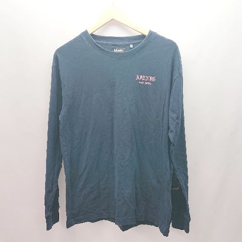 ◇ Afends デザインプリント 丸首 カジュアル 長袖 カットソー サイズS ネイビー/ピンク レディース (メンズ) E 【中古】