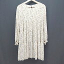 ◇ SHEENA DEL RAY カジュアル 小花柄 ふんわり ギャザー 長袖 チュニック サイズM ベージュ系 レディース E 【中古】(4)