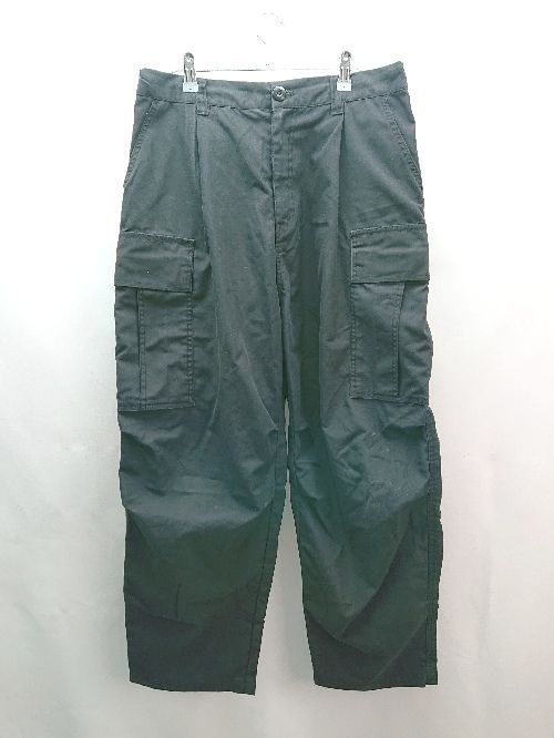 ◇ FREAK'S STORE ウエストゴム ゆったりめ カジュアル シンプル 無地 ストレートパンツ サイズL ブラック メンズ E 【中古】