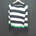 ◇ ZARA ザラ スリット シンプル 春秋 ボーダー 大人っぽい カジュアル 長袖 ニット サイズL マルチ レディース E 【中古】