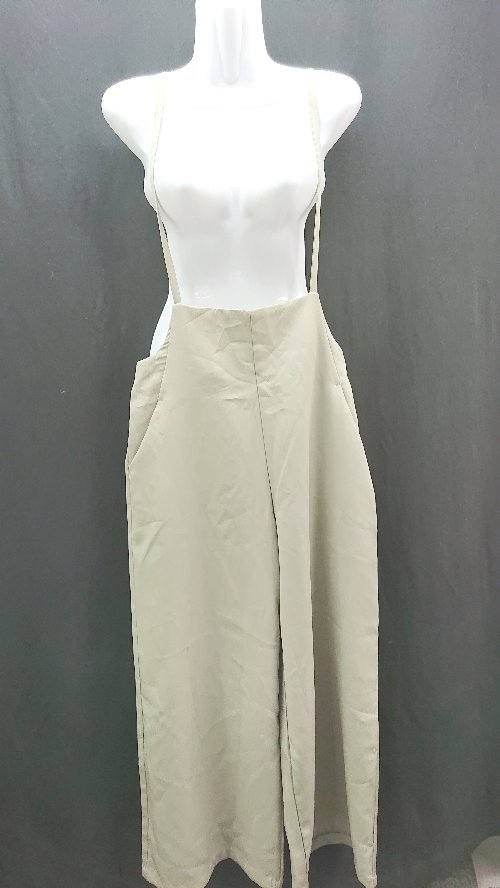 ◇ Classical Elf クラシカルエルフ サイドジップ 肩ひもボタン調整 ワイド オーバーオール サイズS カーキ レディース E 【中古】