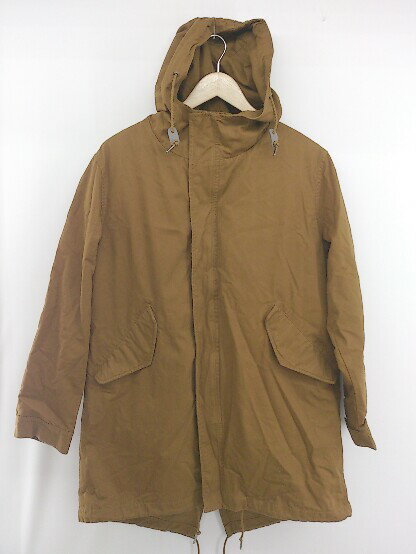 ◇ ◎ BACK NUMBER KEEP AIR WARM カジュアル 無地 2WAY 長袖 フーディ コート サイズM キャメル系 メンズ P 【中古】