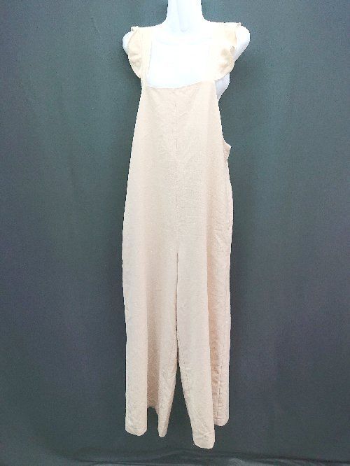 ◇ KBF ケービーエフ オーバーオール フリル ポケット付 サロペット サイズ表記なし ベージュ レディース E 【中古】