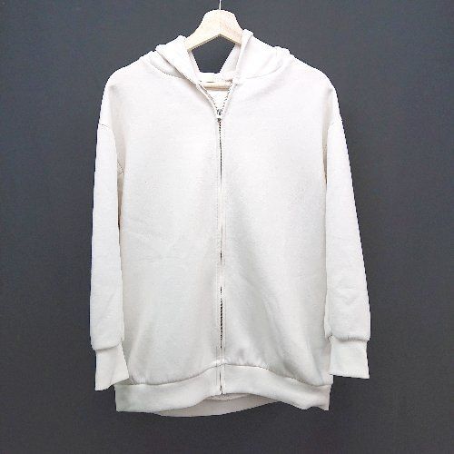 ◇ Earth music＆ecology フーディー オーバーサイズ ファスナー 春秋 長袖 パーカー サイズF アイボリ..