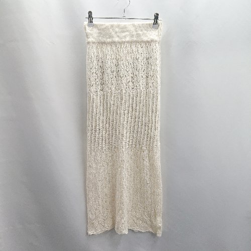 ◇ ⊂◎ who's who Chico リブウエストゴム 巻きスカート風 ロング ストレート スカート サイズF ホワイト系 レディース E 【中古】